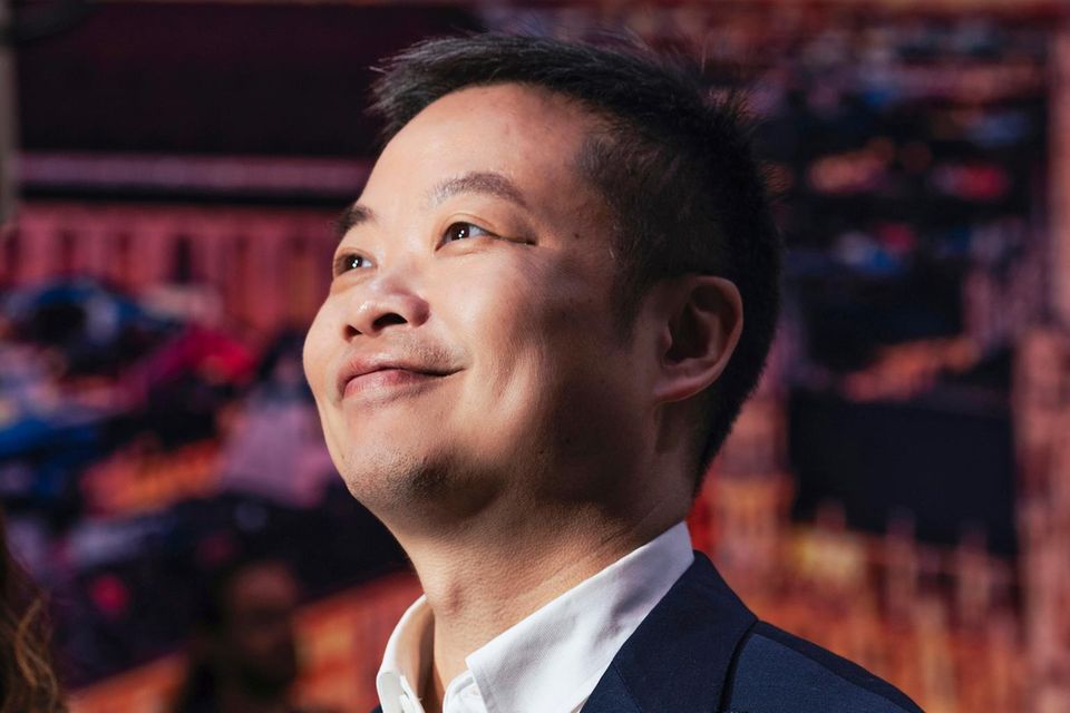 He Xiaopeng an seinem Messestand in München: bedächtiger Milliardär