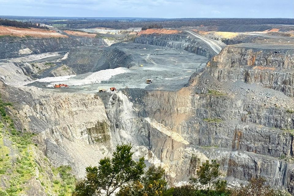 Blick auf die Greenbushes-Mine Blick auf die Greenbushes-Mine
