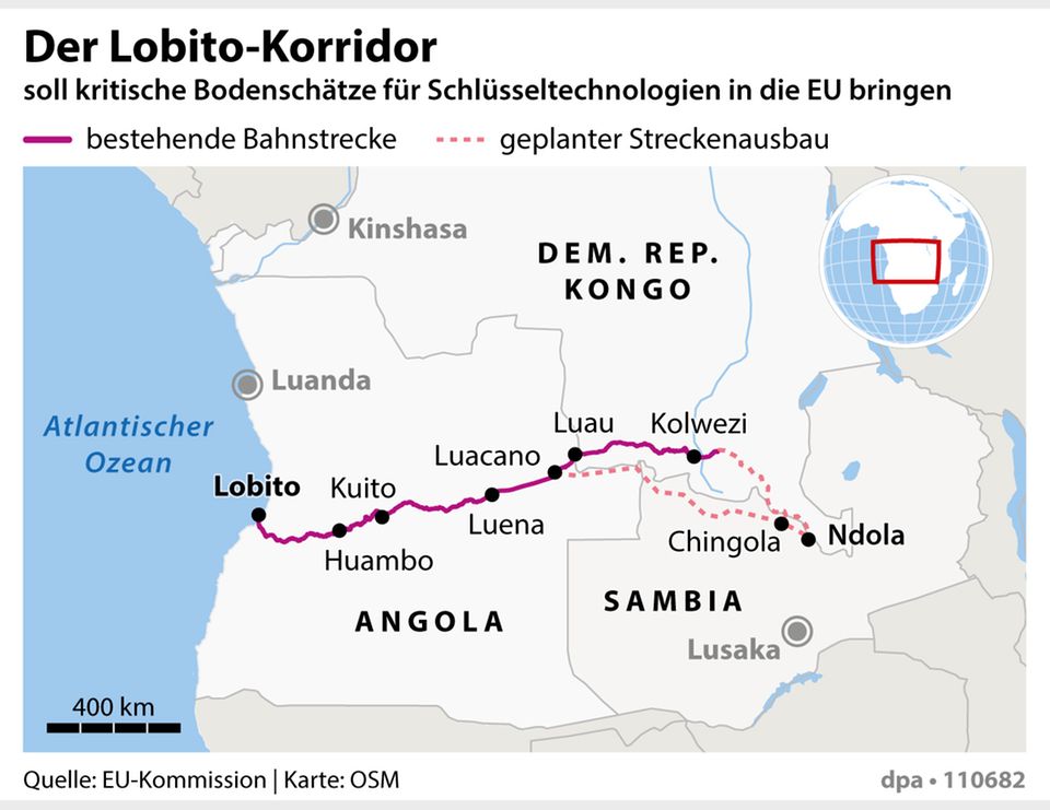 Lobito-Korridor: Rohstoff-Route: Diese Bahnlinie soll Europas China-Abhängigkeit brechen Lobito-Korridor: Rohstoff-Route: Diese Bahnlinie soll Europas China-Abhängigkeit brechen