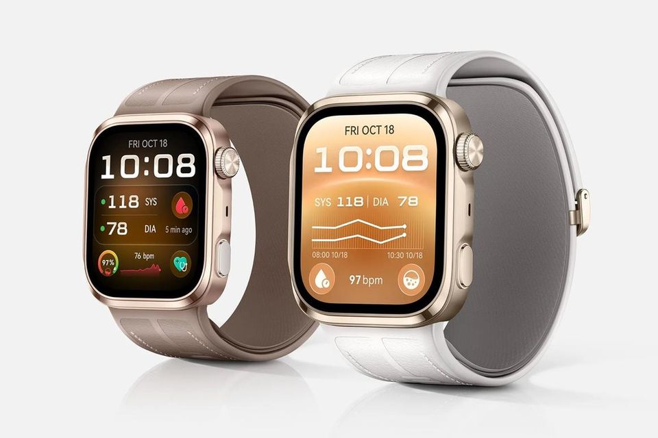 Das neueste Modell „Watch D3“ verfügt über eine aufblasbare Manschette zur medizinischen Überwachung des Blutdrucks – auch in festgelegten Intervallen