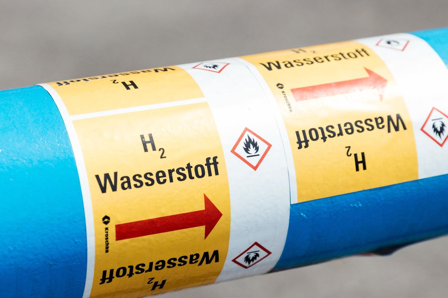 Rohr mit Wasserstoff