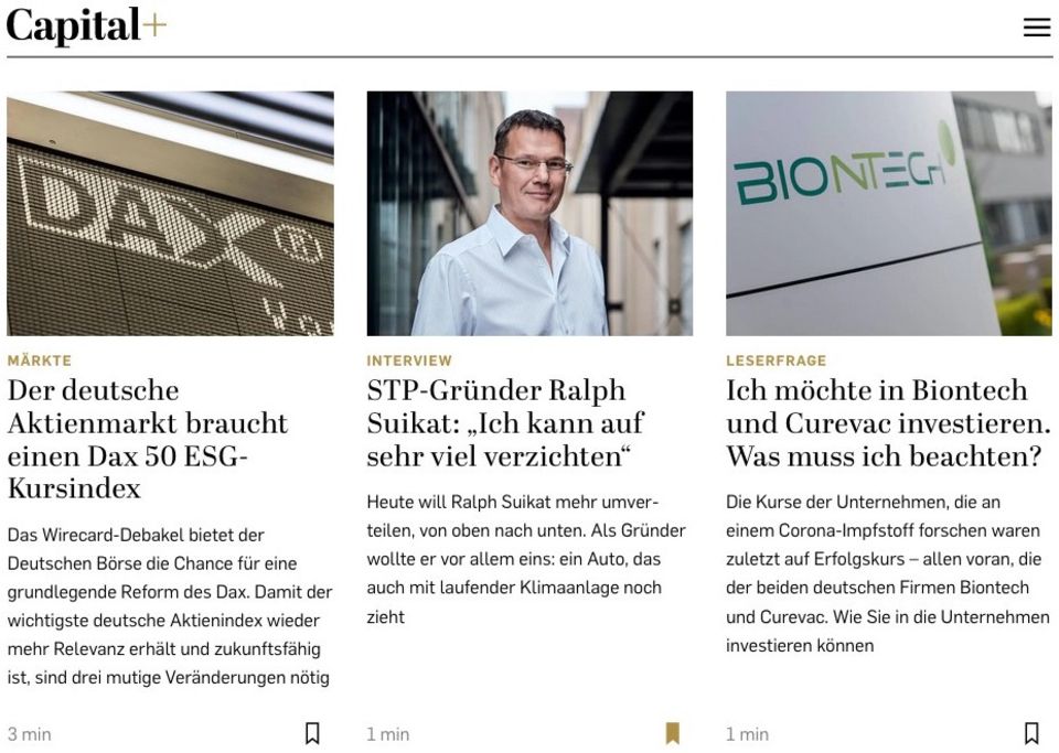 Willkommen bei Capital+: Tipps für die Nutzung