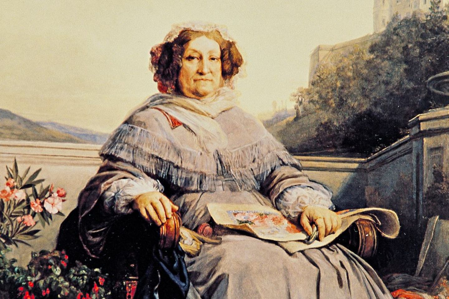 Das letzte Porträt von Barbe-Nicole Clicquot-Ponsardin malte Léon Cogniet in den 1860er-Jahren. Zu ihren Füßen ruht ihre ...